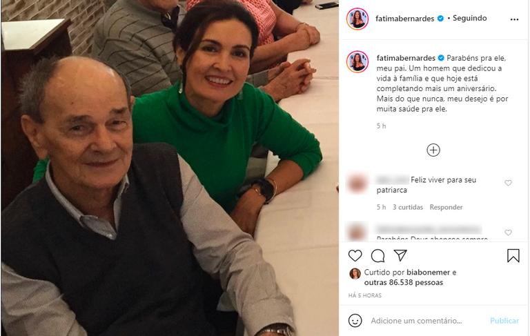 Fátima Bernardes e o pai, Amâncio