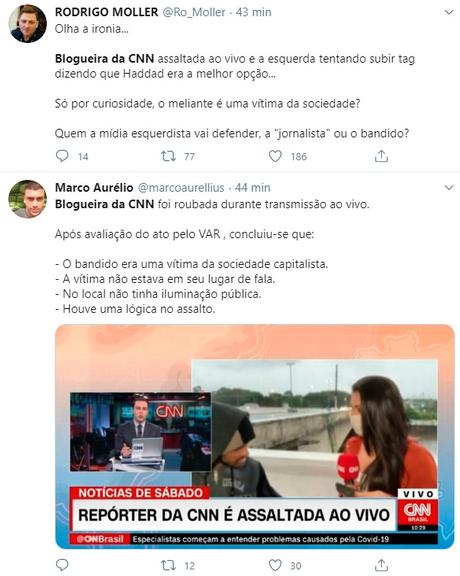 Repórter da CNN é ironizada na web após sofrer assalto