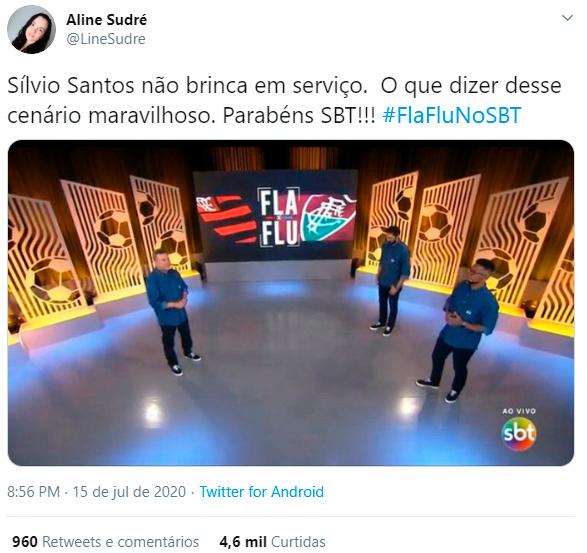 Cenário do Fla-Flu no SBT faz sucesso na web