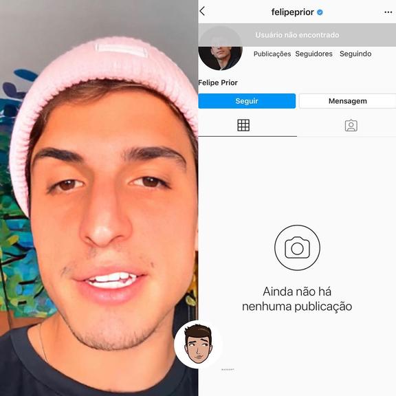 Felipe Prior exclui sua conta no Instagram