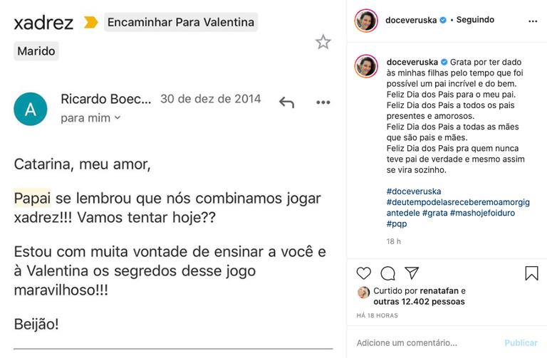 Viúva de Ricardo Boechat relembra mensagem do jornalista às filhas