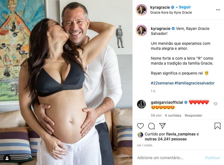 Malvino Salvador e Kyra Gracie anunciam escolha de nome para o caçula