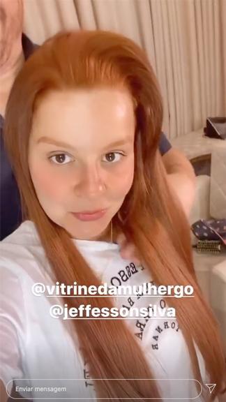 Maiara fica com cabelo ainda mais ruivo