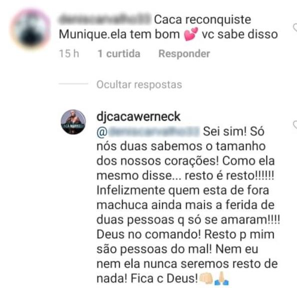 Cacá Werneck abre o jogo sobre seus sentimentos por Monique Evans