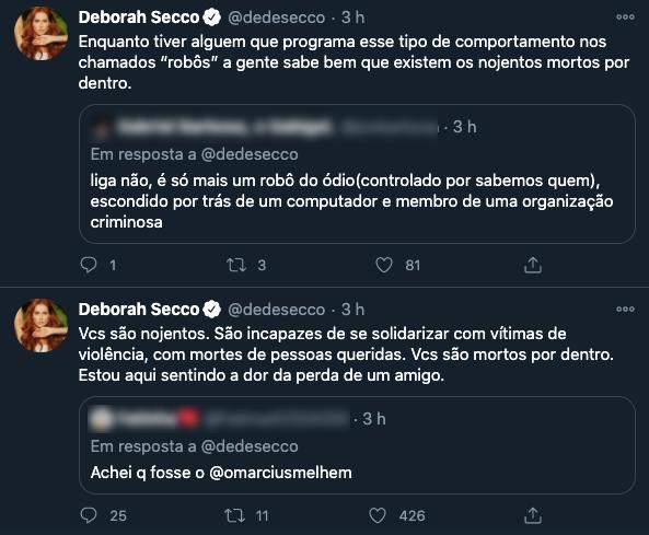 Deborah Secco rebate comentário sobre a morte de Eduardo Galvão