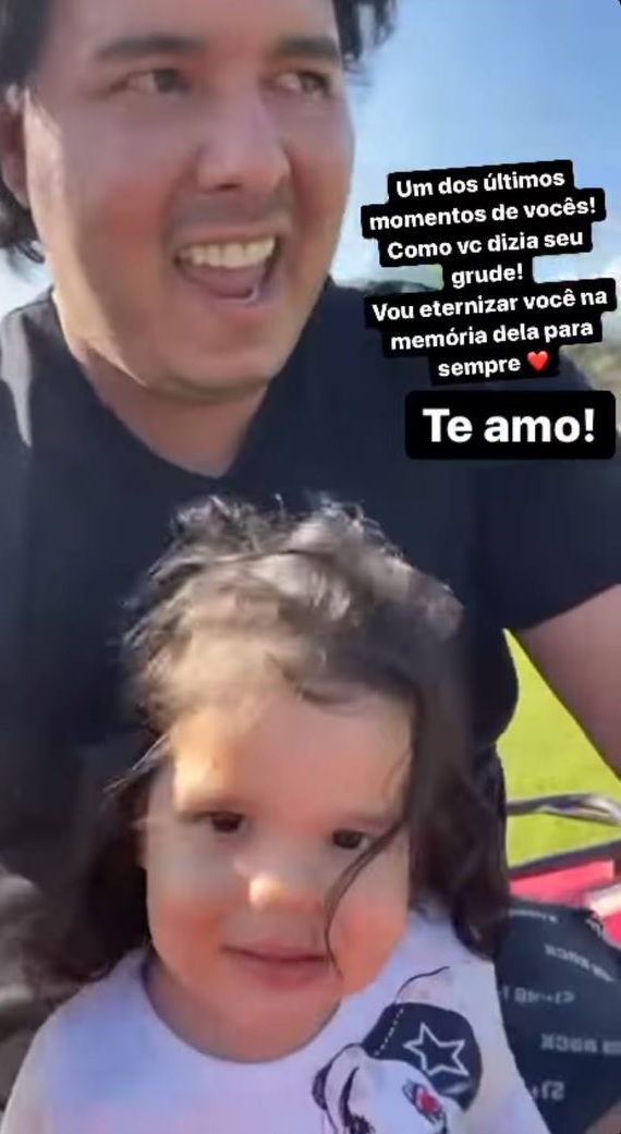 Viúva de Aleksandro mostra últimos momentos do cantor com a filha: "Vou eternizar"