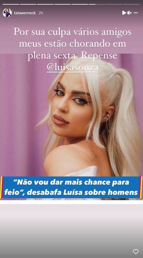 Tatá Werneck tira onda de Luísa Sonza