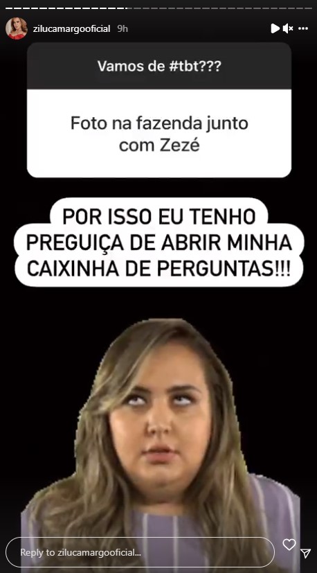 Zilu Camargo se irrita com comentário sobre Zezé