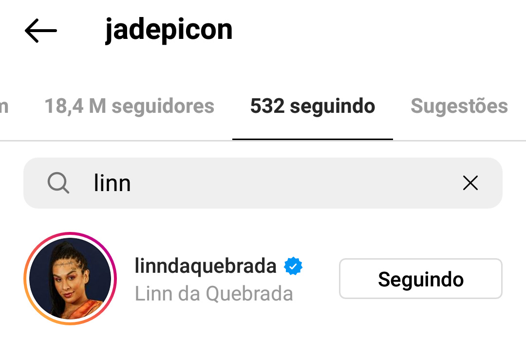 Jade Picon para de seguir participantes do BBB22