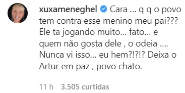 BBB22: Xuxa Meneghel defende Arthur Aguiar após denúncia de esquema: "Povo chato"