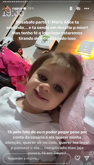 Filha da Virginia com ciúme da irmã