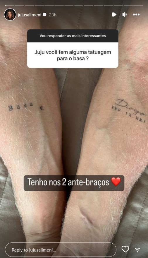 Juju Salimeni revela tatuagem 