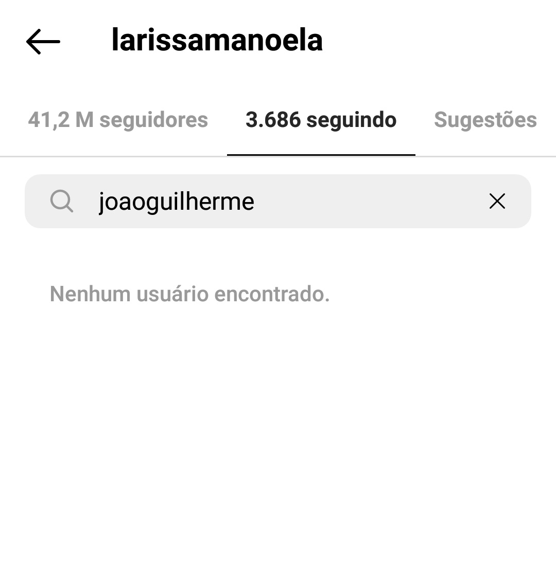 Larissa Manoela não segue João Guilherme