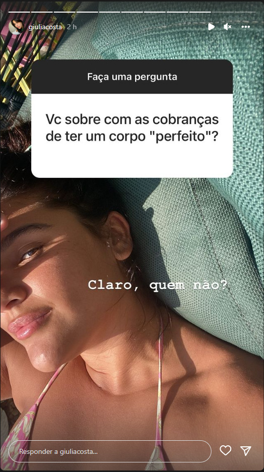 Foto retirada dos Stories de Giulia Costa