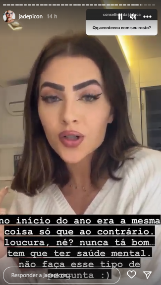 Jade responde crítica sobre aparência