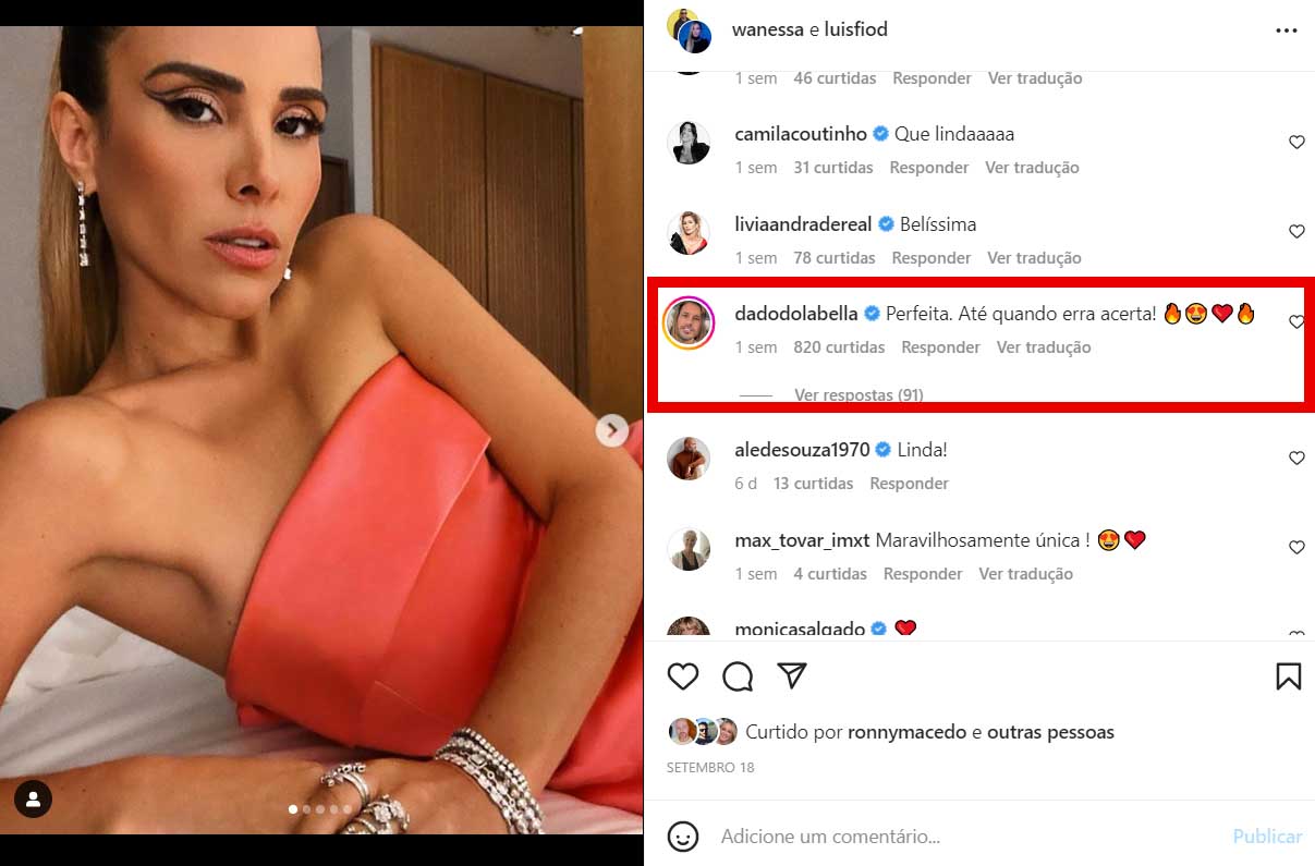 Wanessa ganha elogio de Dado Dolabella