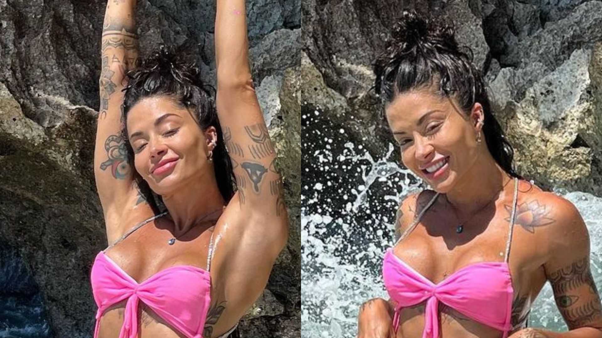De biquíni, Aline Campos ostenta corpão super sarado e impressiona: “Mulherão”