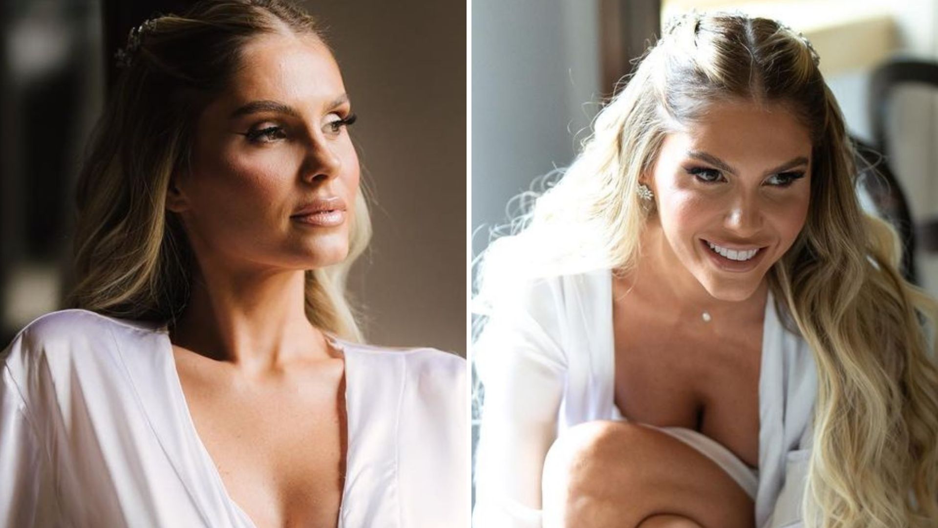Bárbara Evans posa apenas de roupão momentos antes do casamento: “Quase pronta”