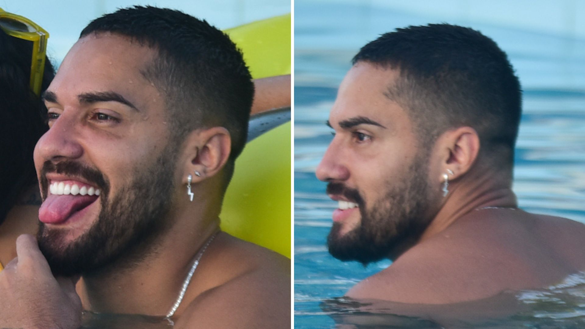 Tá rolando? Bil Araújo se diverte com cantora em piscina na ‘Farofa da Gkay’