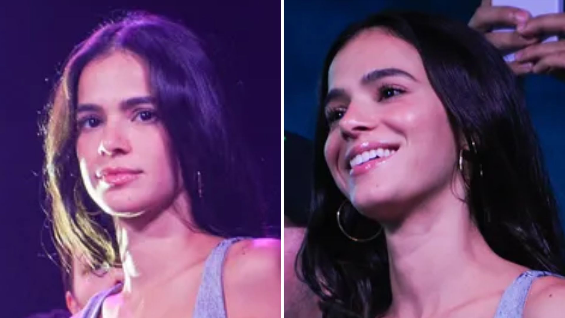 Bruna Marquezine rebola muito em show da Anitta de barriga de fora e minissaia