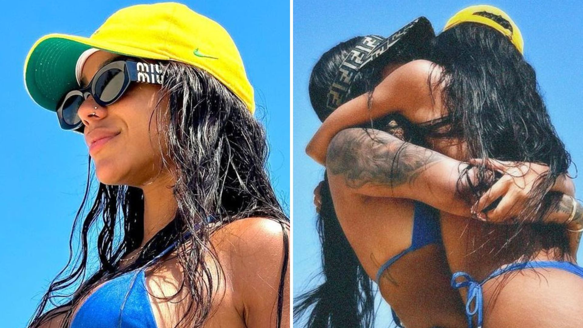 Brunna Gonçalves exibe corpo durinho de biquíni e agarra Ludmilla: “Perfeitas”
