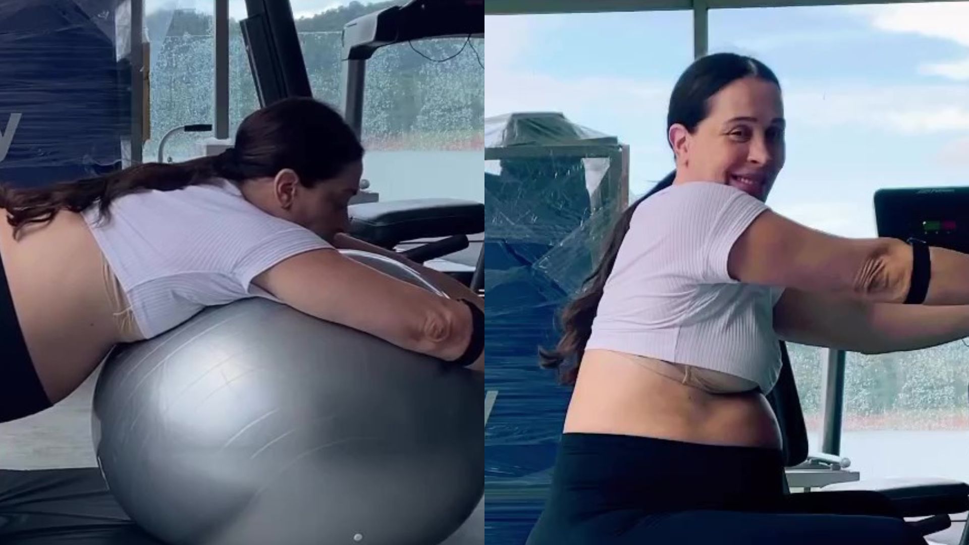 Claudia Raia faz alongamento com barrigão enorme e elasticidade choca: “Exemplo”
