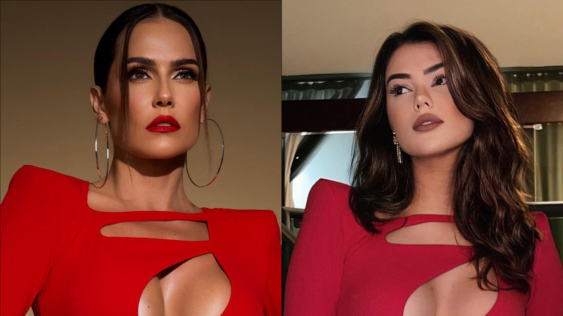 Deborah Secco e Eslovênia usam o mesmo vestido recortado no Natal: “Liquidação?”