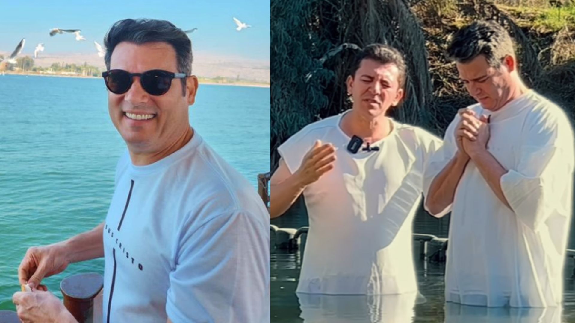 Em luta contra câncer, Celso Portiolli se emociona com batismo no Rio Jordão: “Toca a alma”