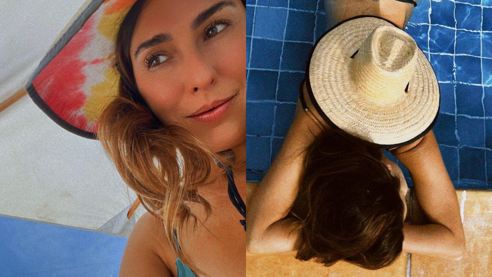 De biquíni PP, Fernanda Paes Leme faz bumbum flutuar em banho de piscina: “Sereia”