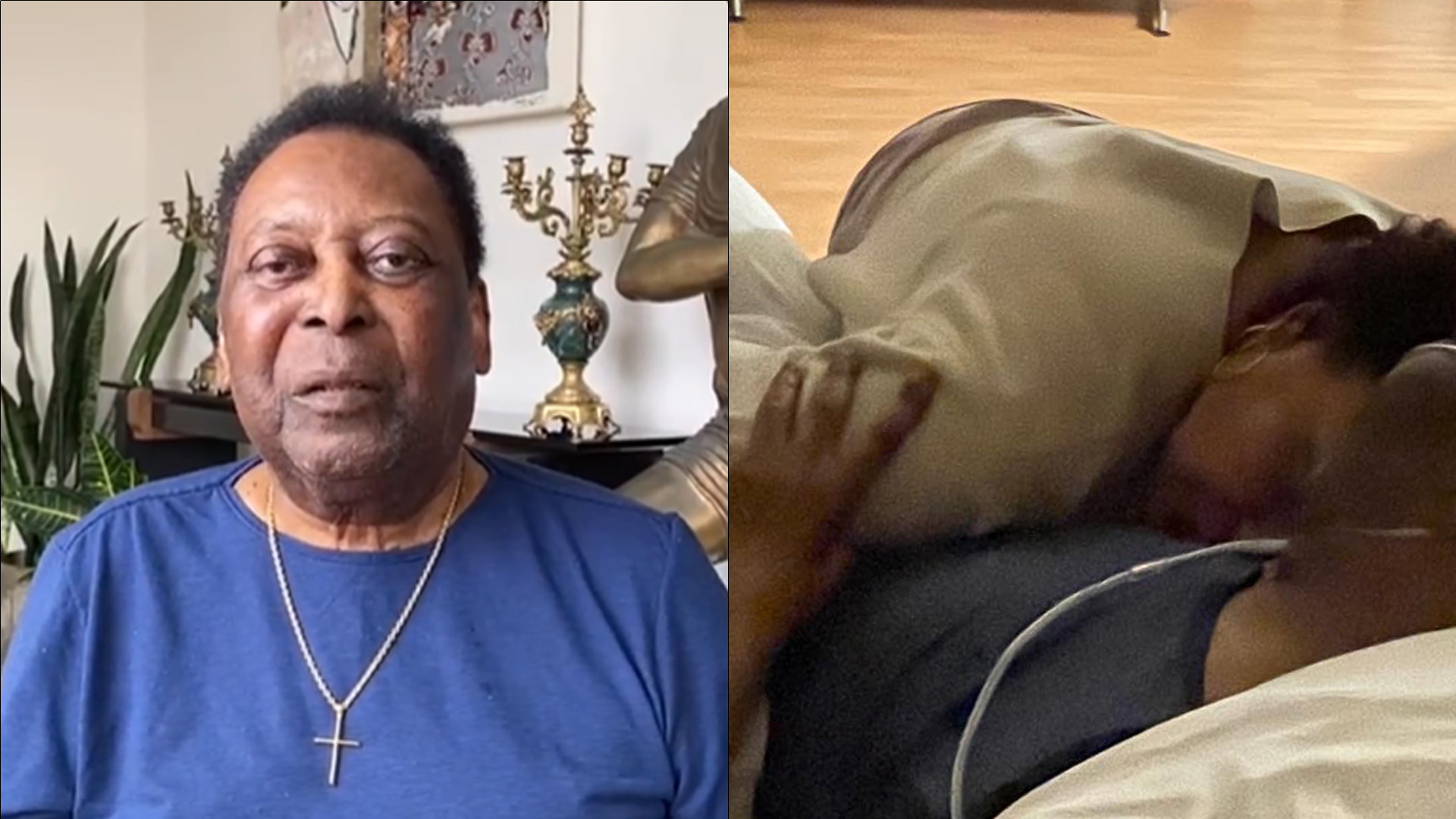 Flha de Pelé surge abraçada com o pai no hospital: “Na luta”