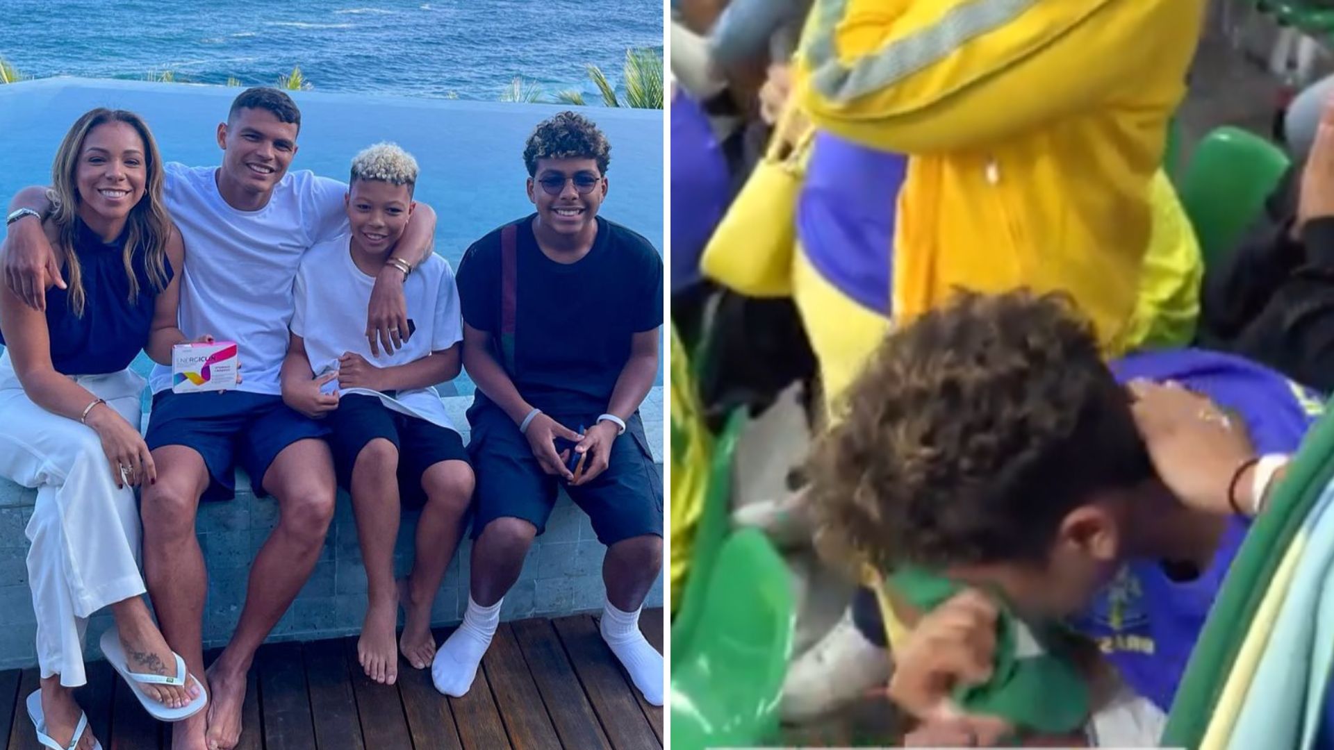 Filho de Thiago Silva cai no choro após derrota do Brasil e mãe lametna: “Foi bom enquanto durou”