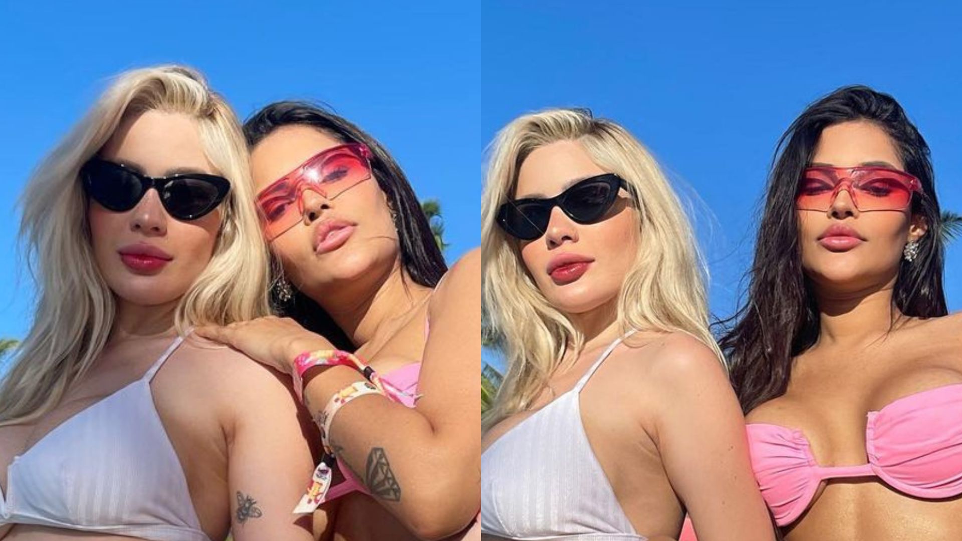 Flay e ex de Éder Militão posam de biquíni e ostentam corpos perfeitos: “As mais gatas”