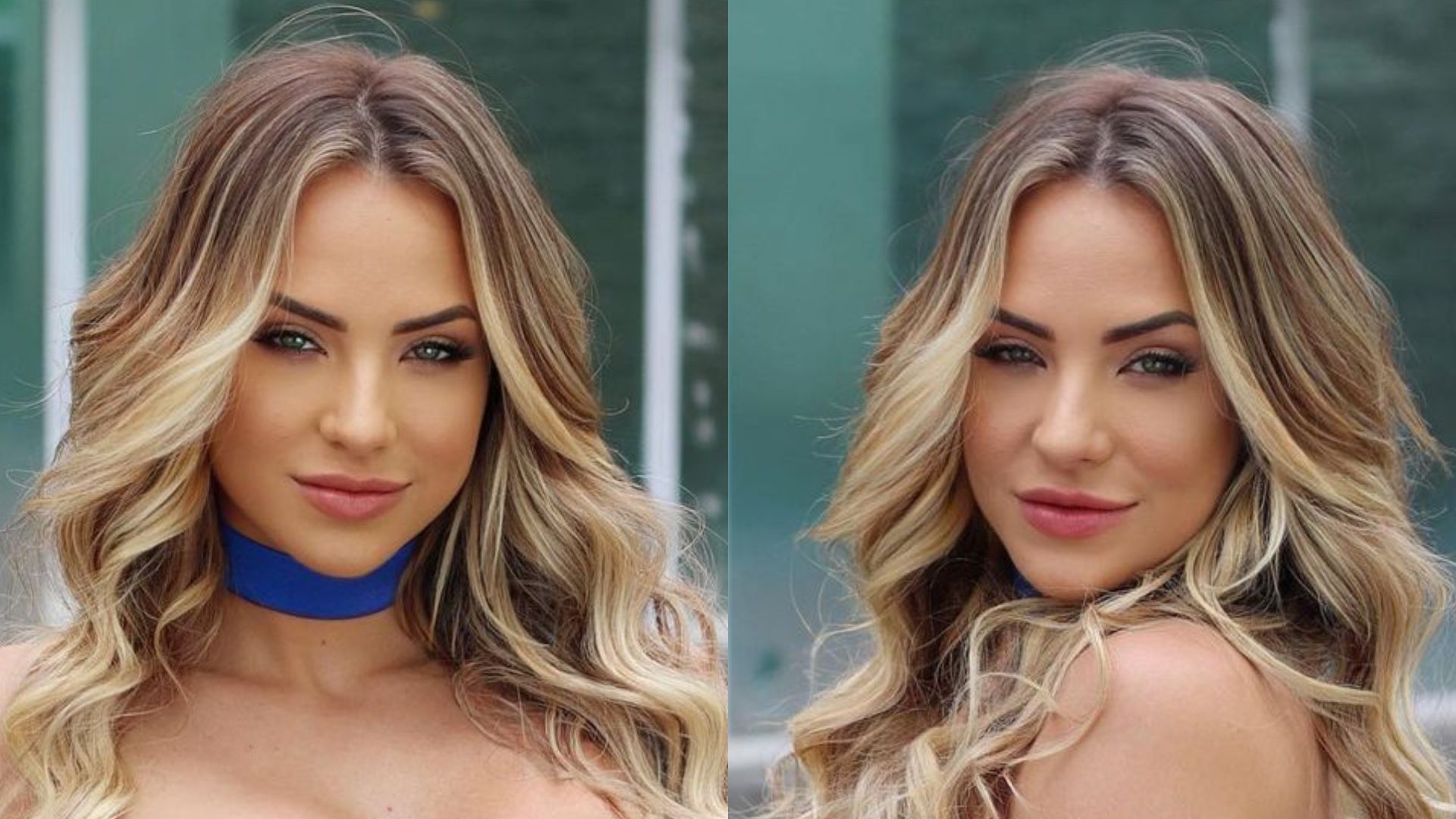 Em clima de Copa, Gabi Martins posa de ladinho com biquíni azul e exibe curvas: “Eita”