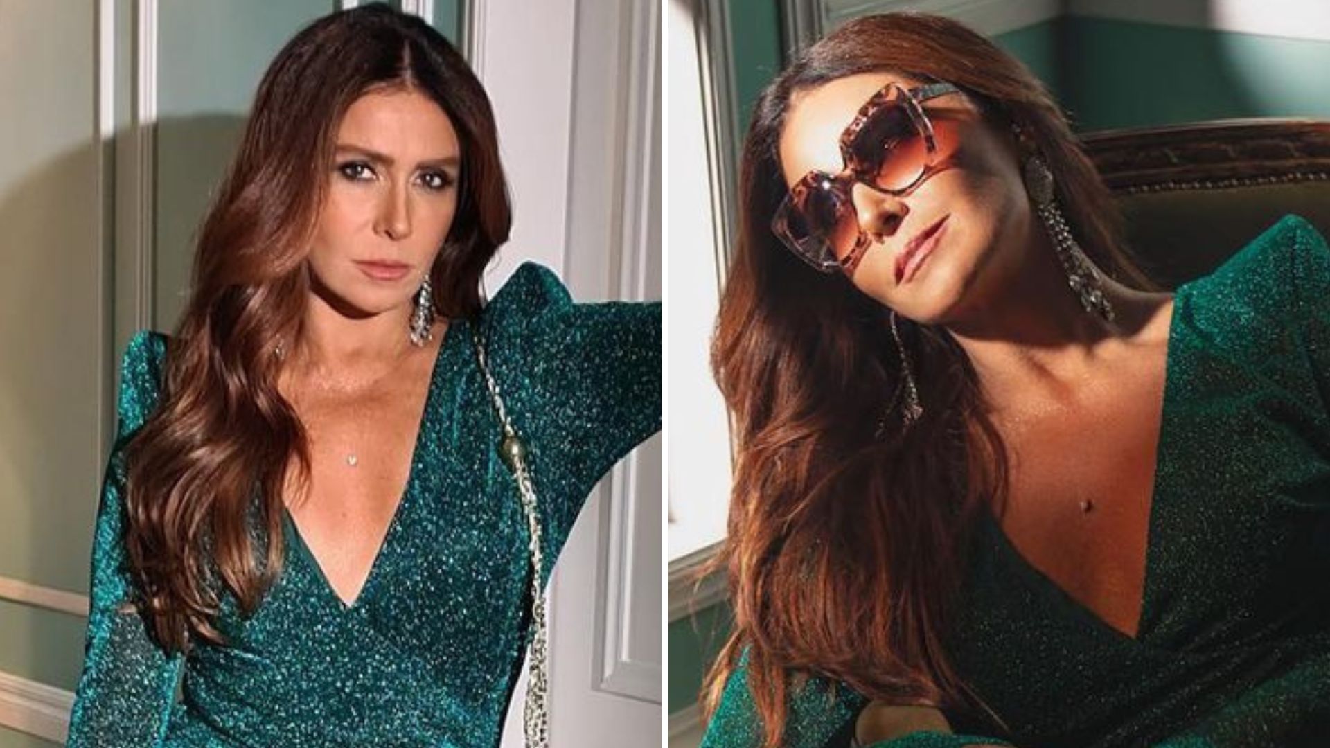 Giovanna Antonelli faz vitrine de pernões em vestido verde curtinho: “Rainha”