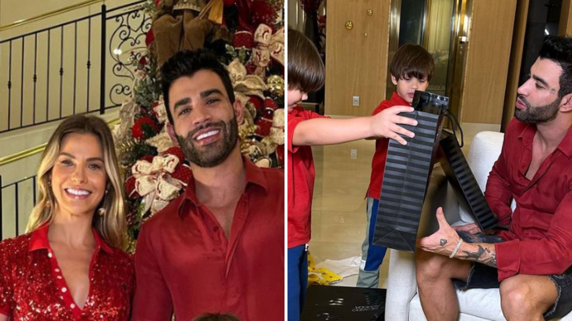 Um luxo! Gusttavo Lima mostra Natal com ceia dos sonhos e troca de presentes caríssimos