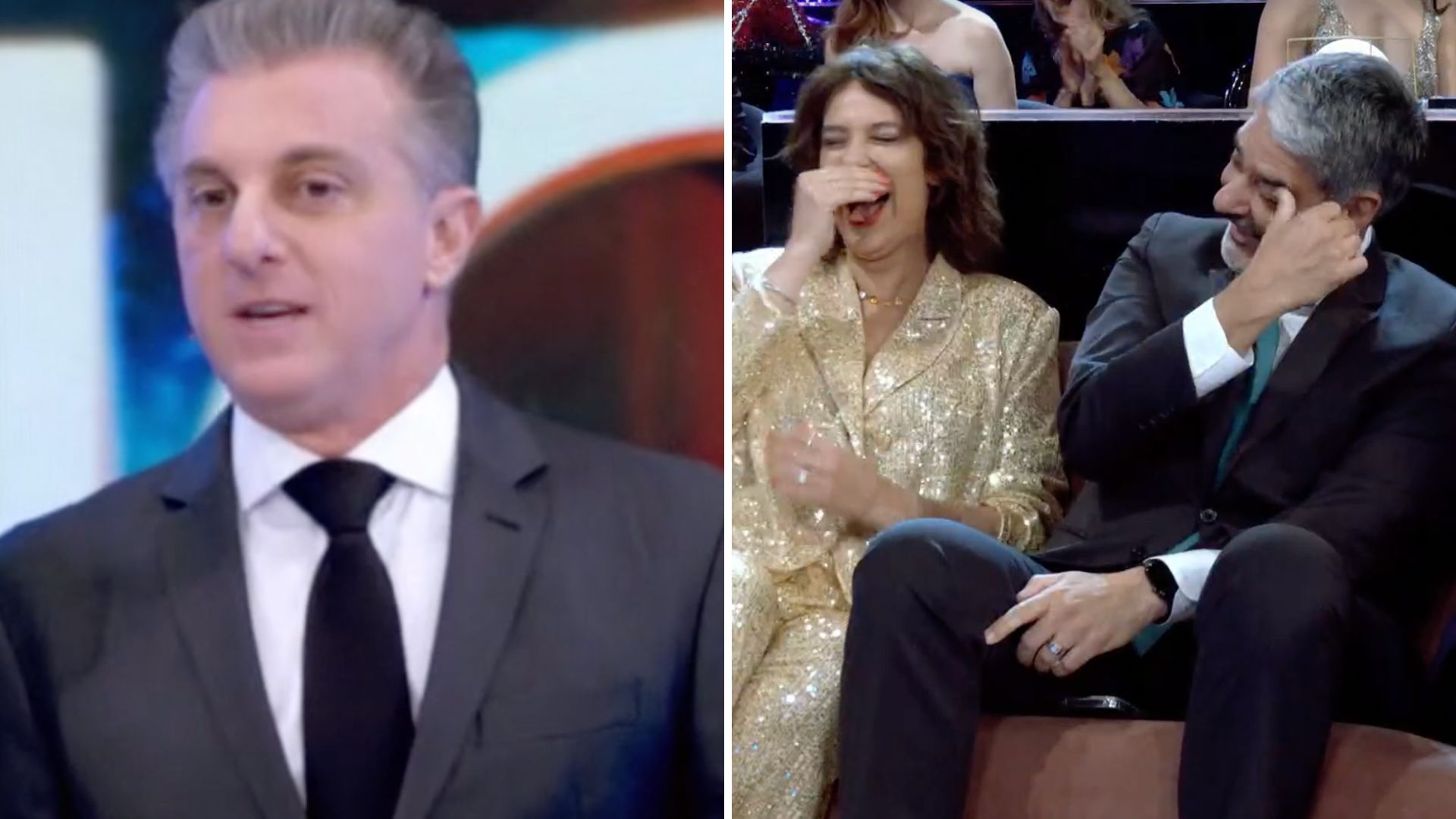 Huck alfineta Bonner e a esposa e gera constrangimento no Domingão: “Desconcertado”