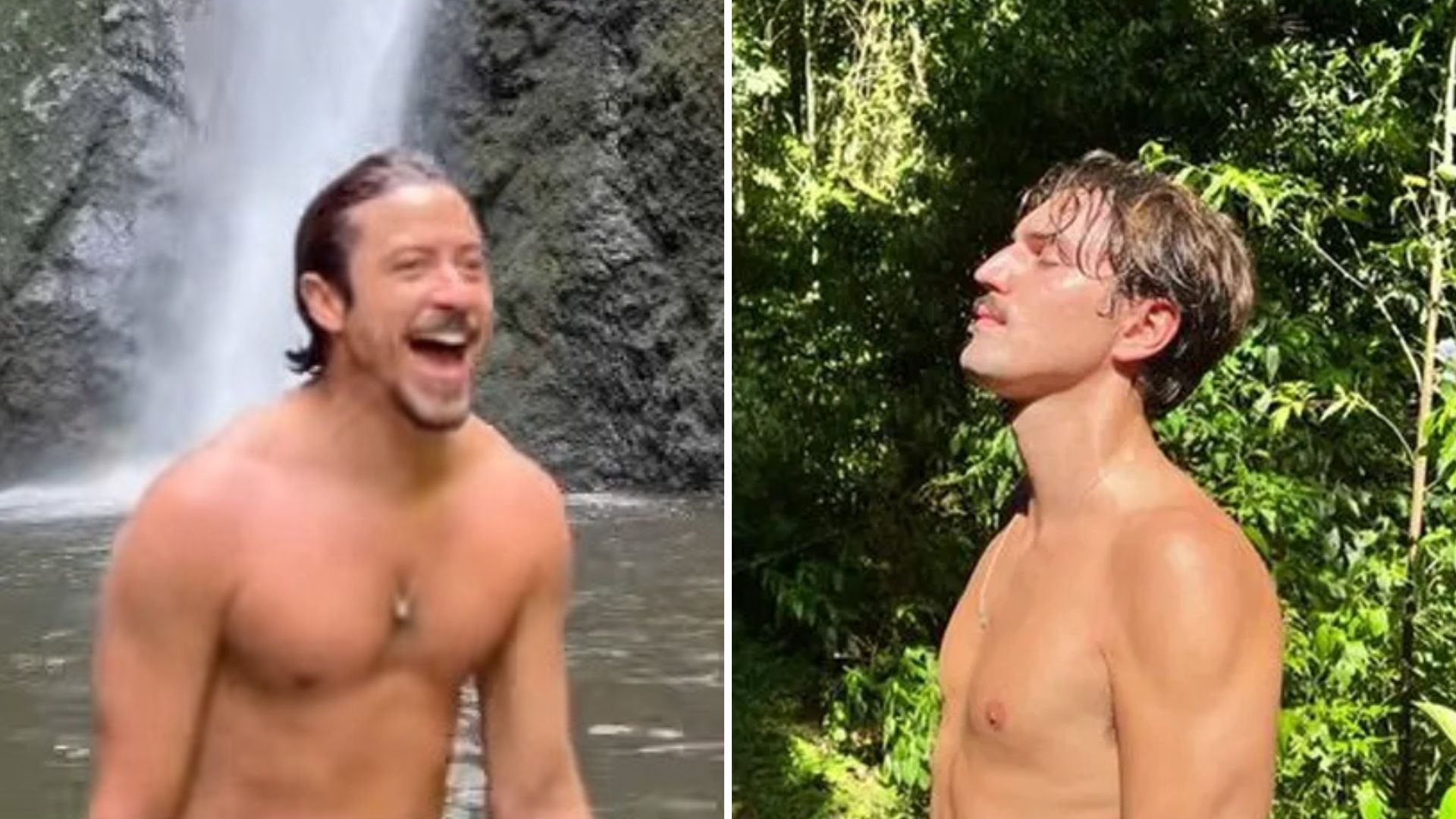 Jesuíta Barbosa curte dia em cachoeira e se derrete pelo namorado, Cícero Ibeiro