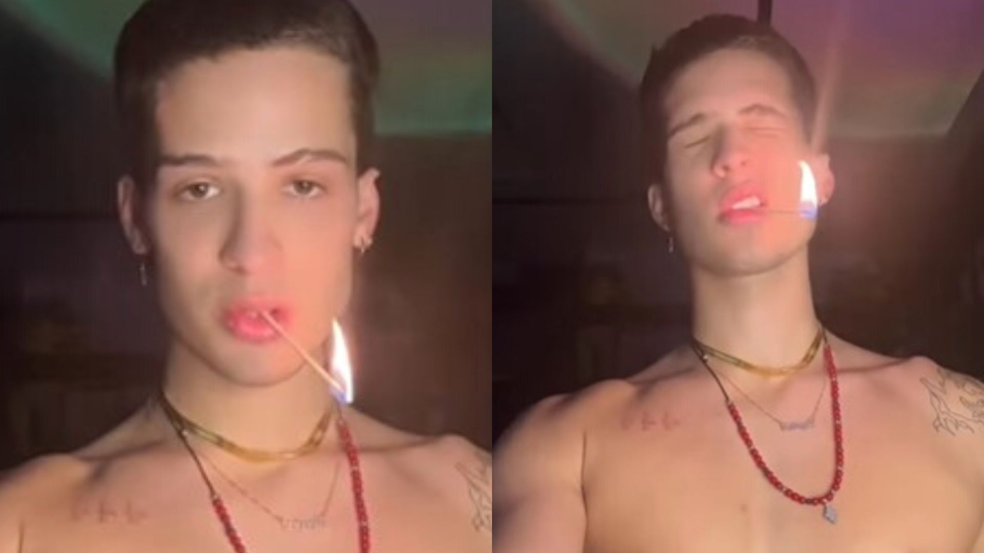 João Guilherme tenta reproduzir brincadeira com fogo e se dá mal: “Queimando”