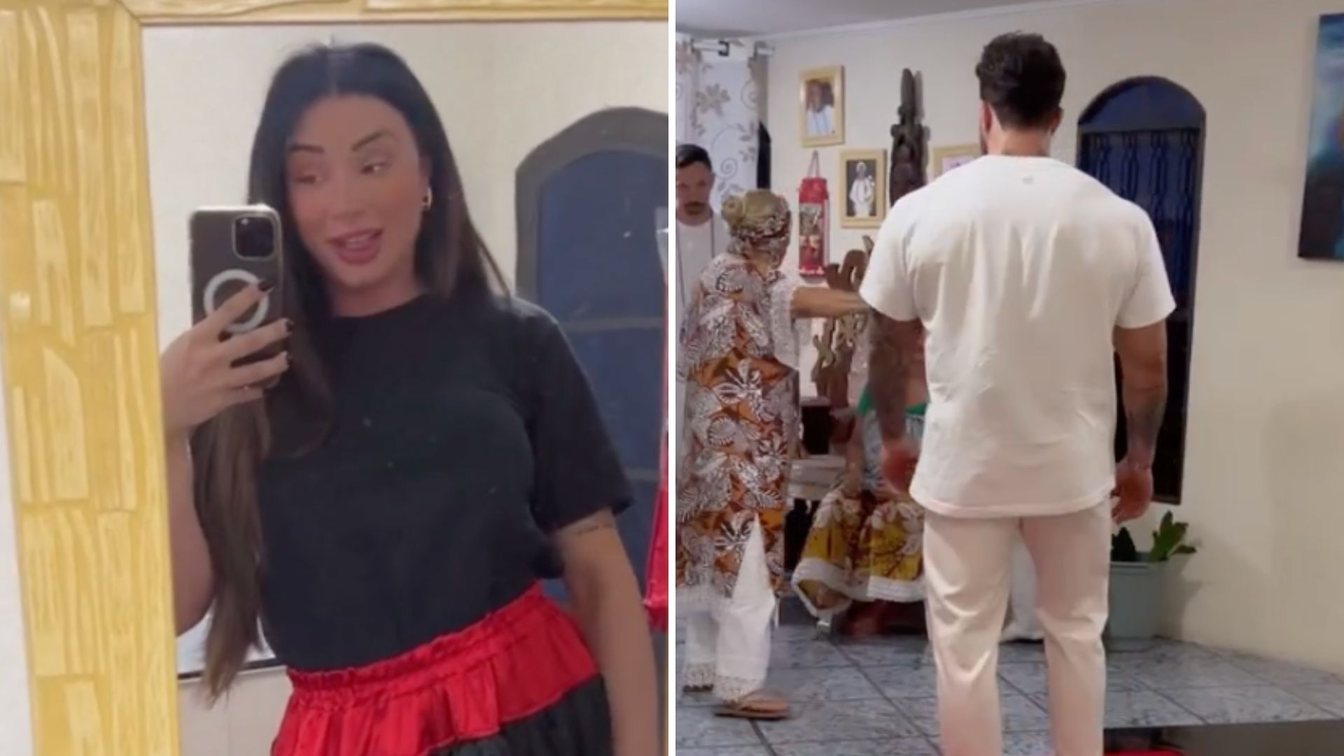 Juju Salimeni leva o namorado em terreiro para ritual de limpeza: “Olha o macumbeiro”