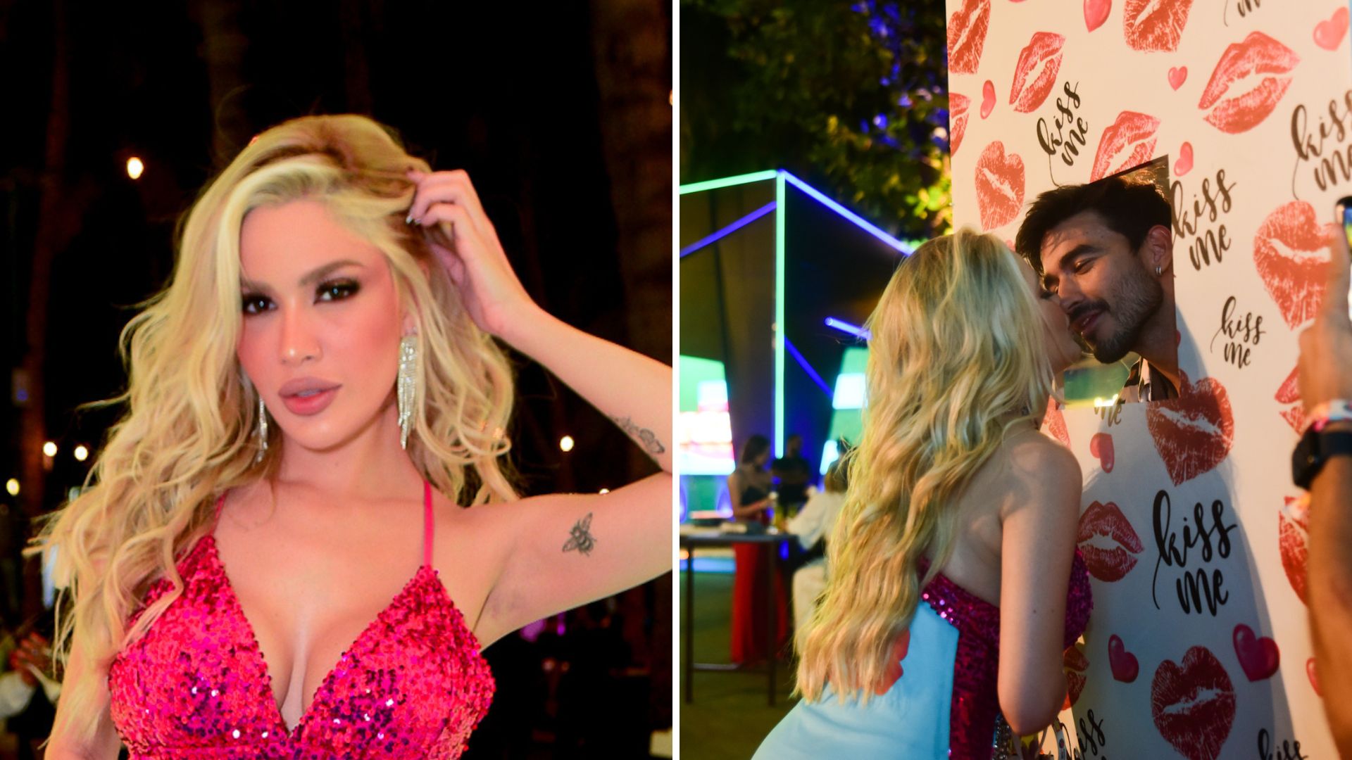 Farofa da Gkay: Com decote generoso, ex de Militão surge com visual picante e beija ex-BBB