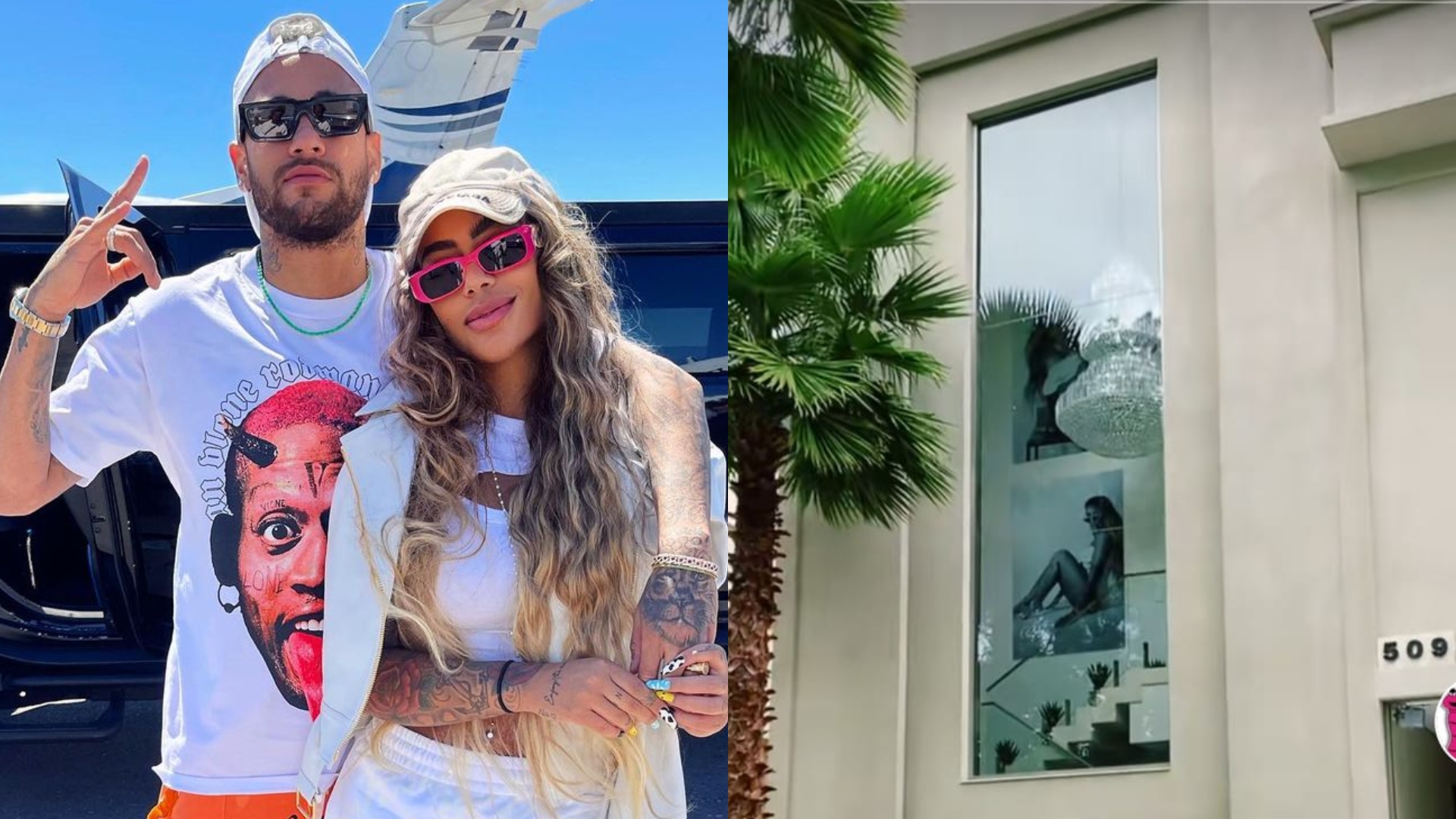 Mansão de Rafaella Santos tem lustre enorme de cristais e camisas de Neymar como decoração; veja