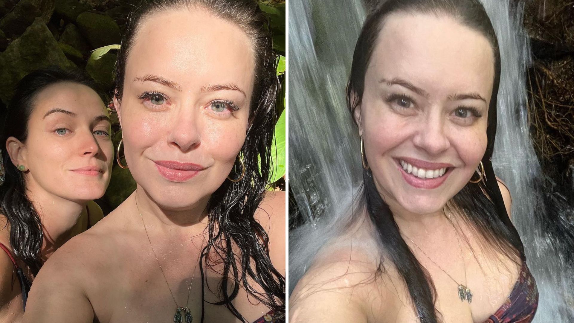 De biquíni sem alças, Mari Bridi curte cachoeira após término com Rafael Cardoso: “Alma lavada”