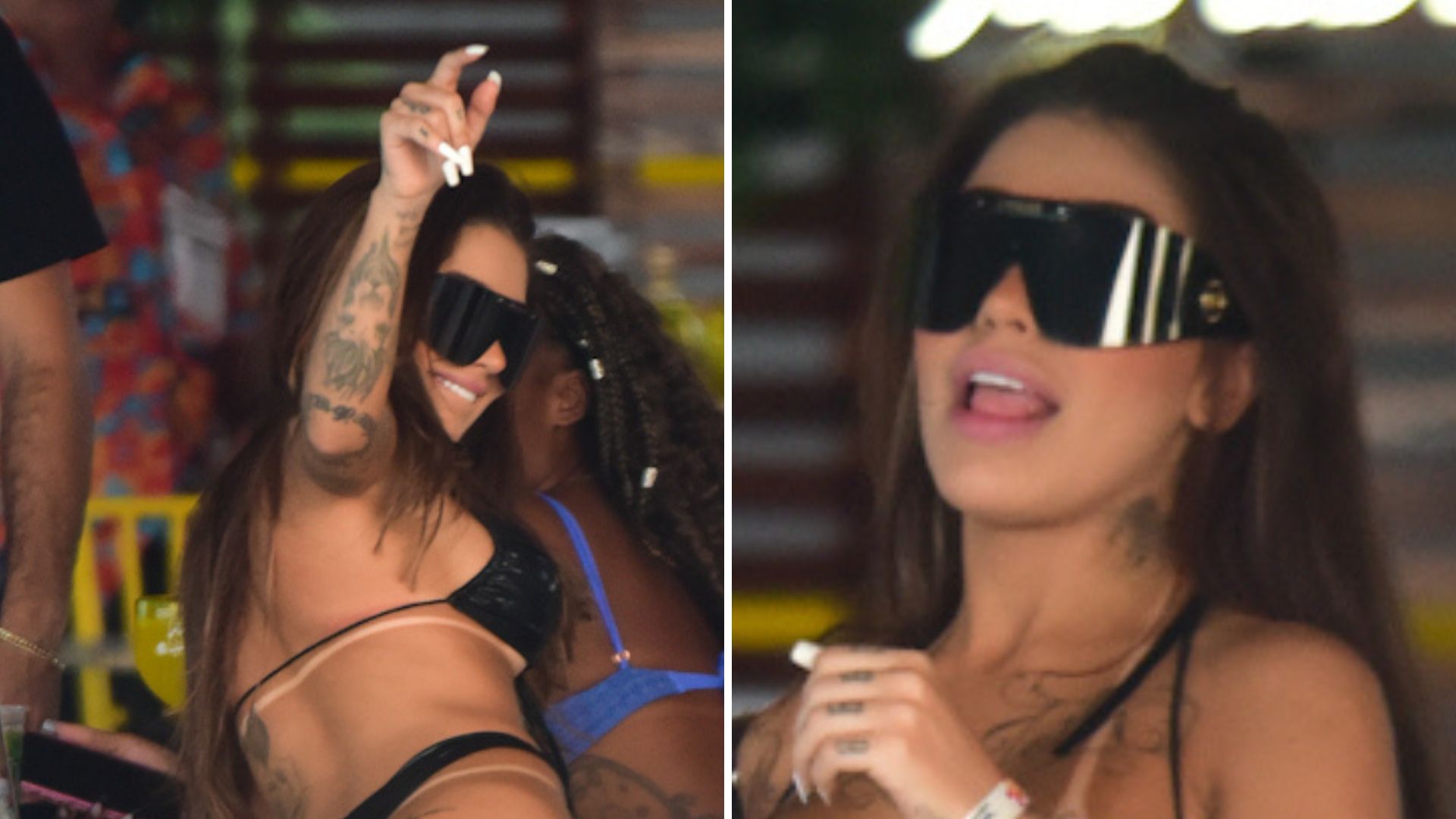 UAU! MC Mirella rebola com biquíni fio-dental e arranca suspiros na ‘Farofa da Gkay’