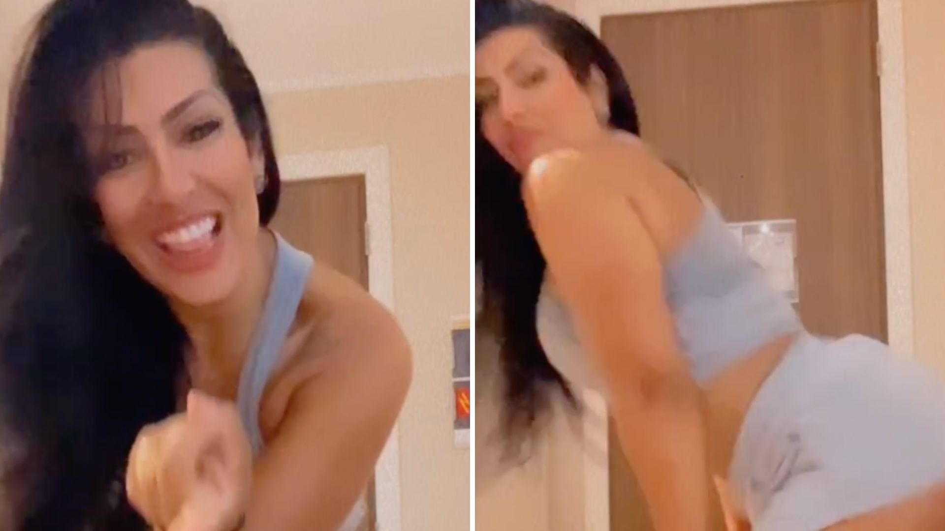 Presa em quarto de hotel, Moranguinho rebola muito de shortinho: “Ela faz a balada dela”