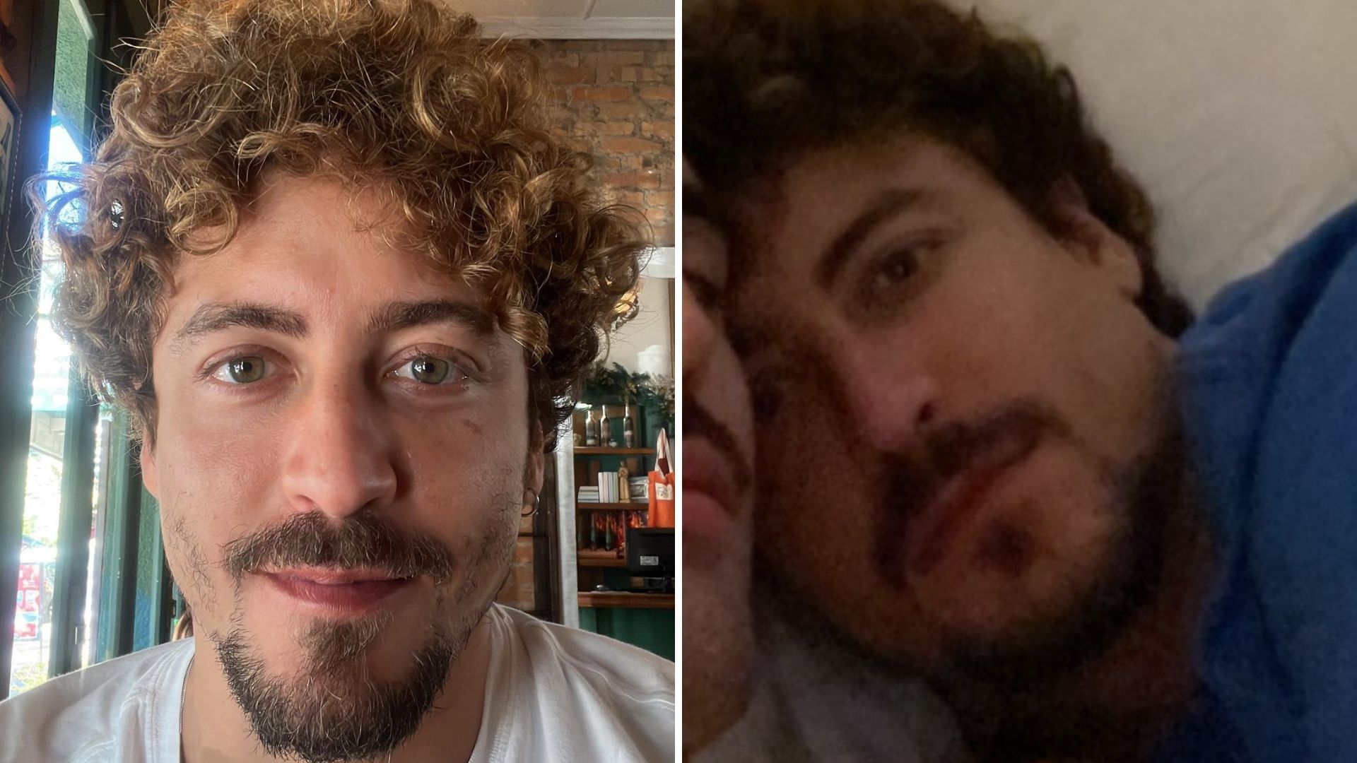 Na cama, Jesuíta Barbosa surge agarradinho do namorado, Cícero Ibeiro
