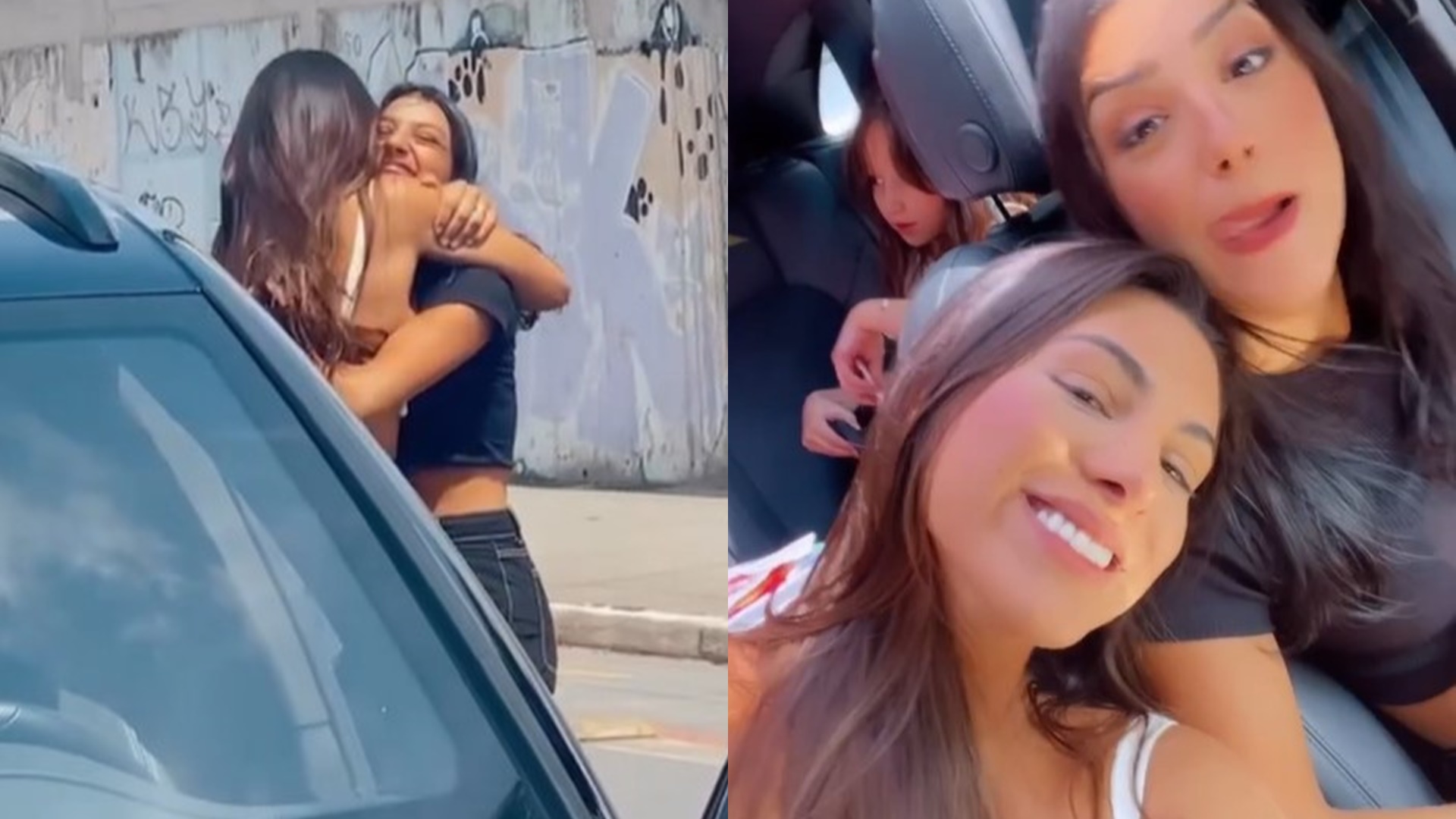 Pétala Barreiros busca Bia Miranda de carrão na porta da Record: “Ninguém separa”