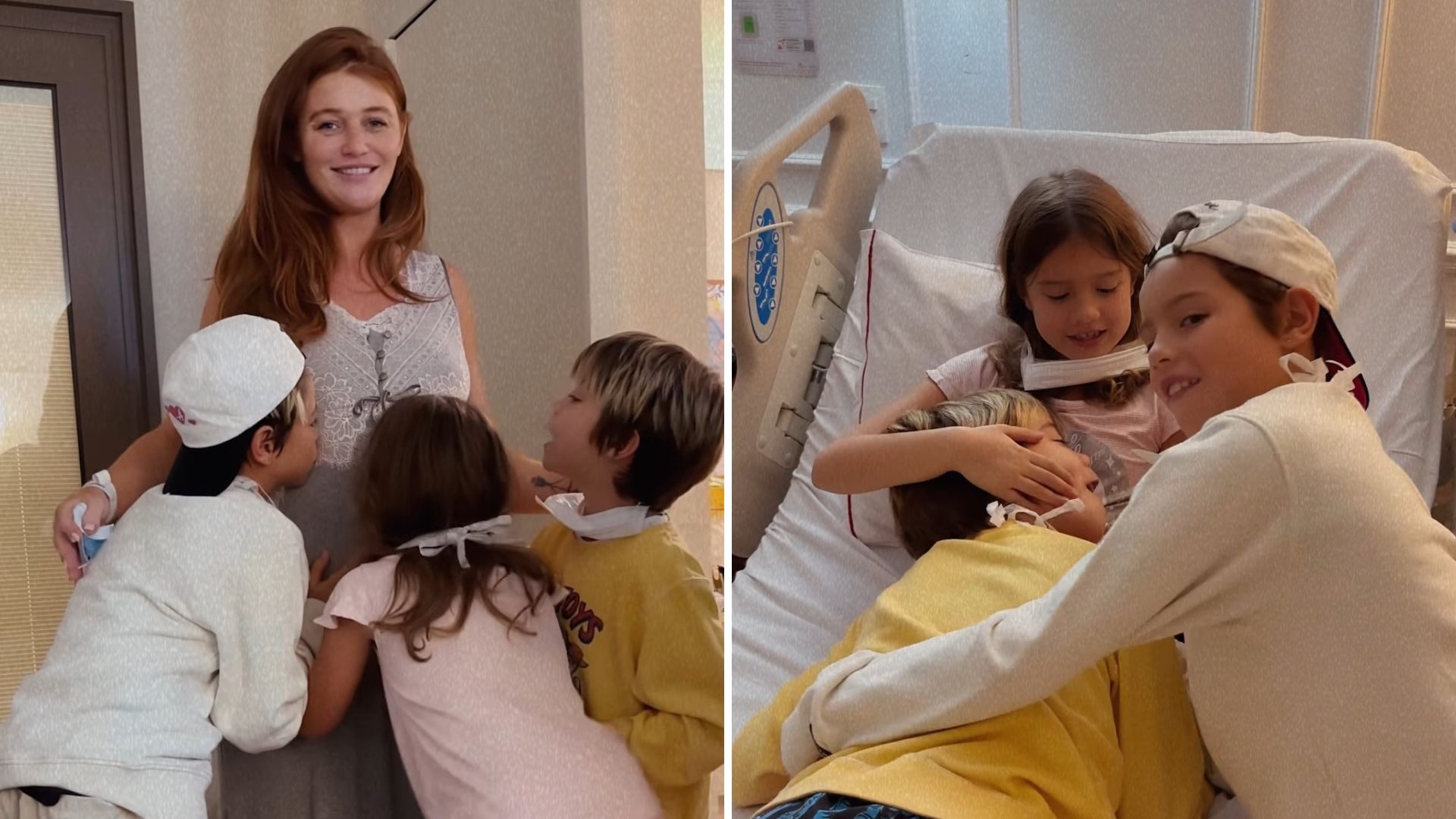 Que amor! Pedro Scooby leva filhos ao hospital para visitar a madrasta e a irmã, Aurora