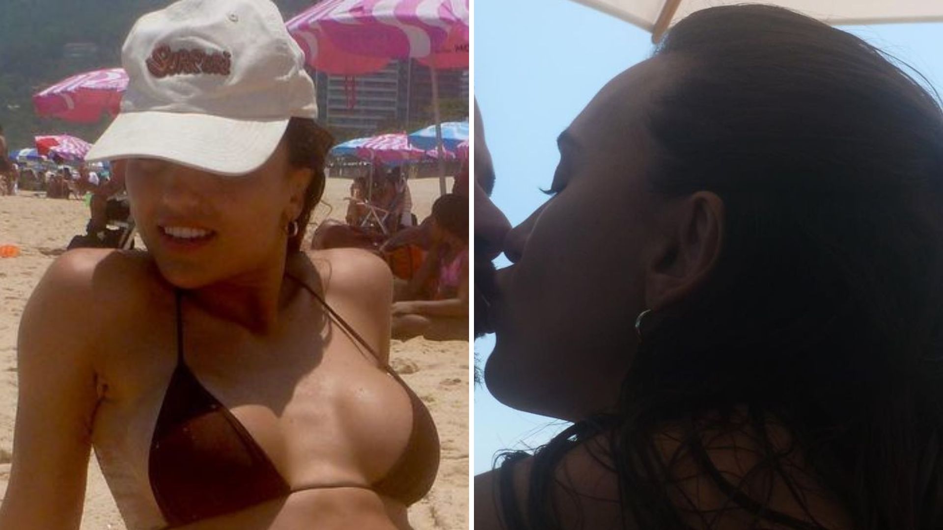 Rafa Kalimann troca carinhos com José Loreto em praia do Rio: “Que dia bom”