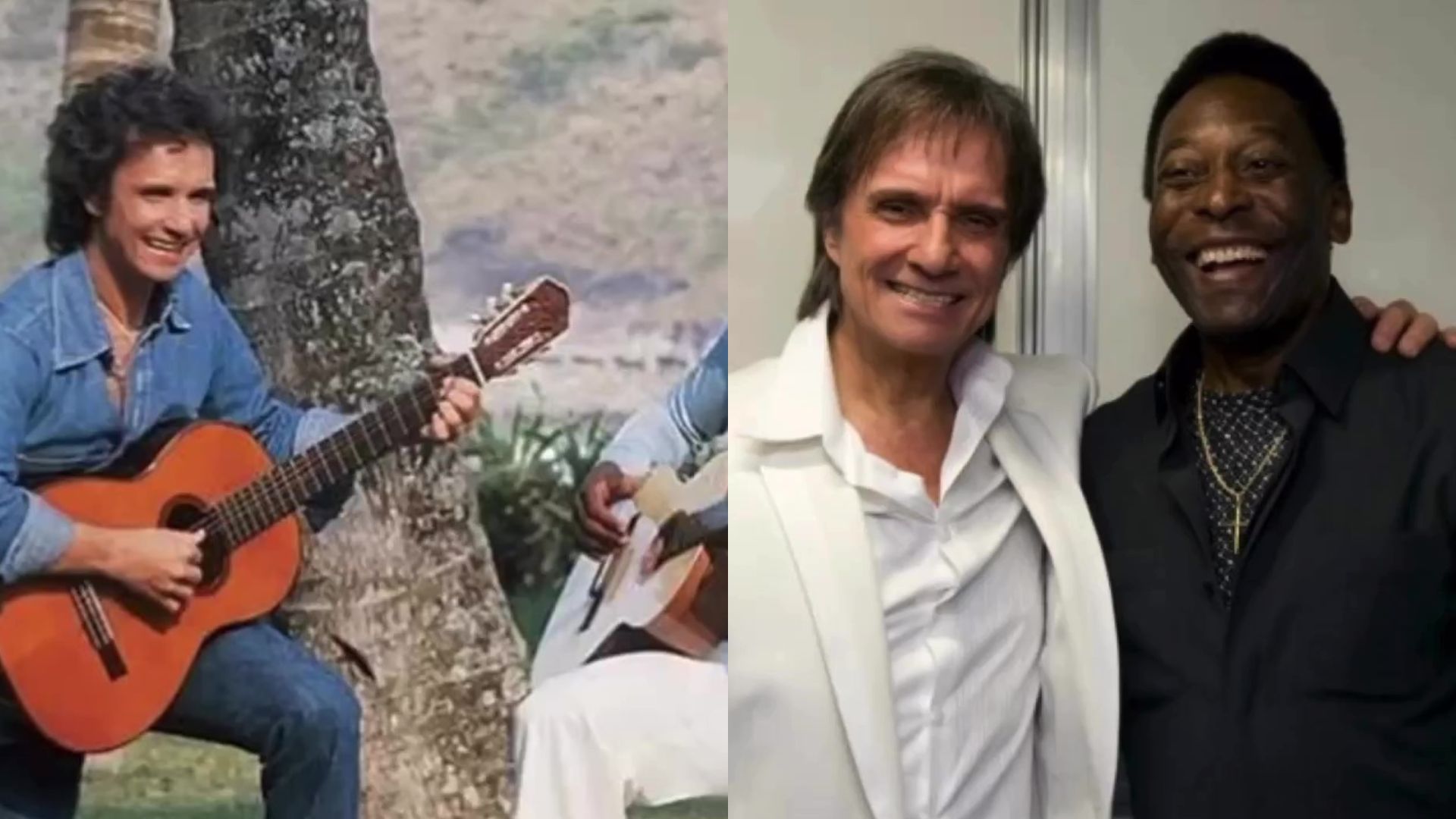Roberto Carlos resgata foto cantando com Pelé e se despede: “Brasileiro mais famoso”