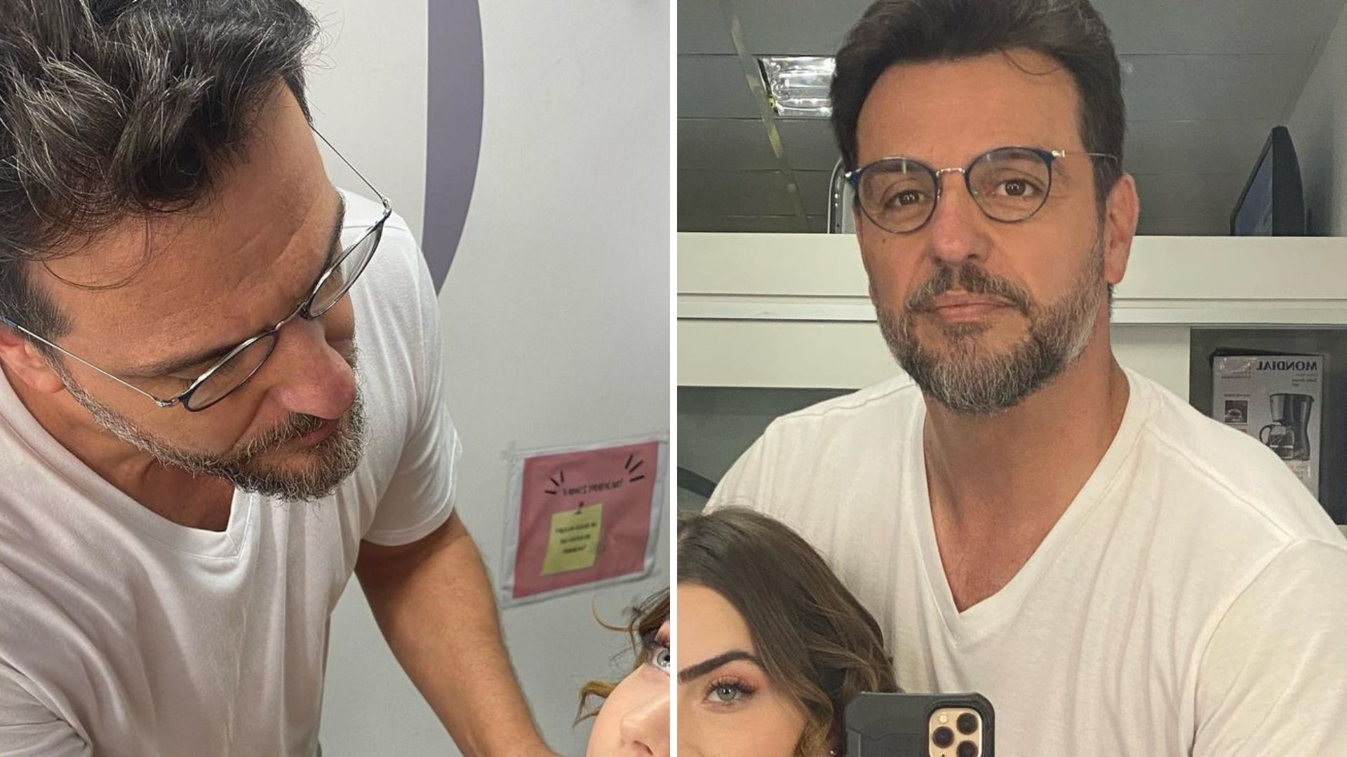 Rodrigo Lombardi se arrisca como maquiador de Jade Picon: “Mão tremia”